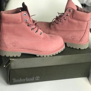 dusty rose timberland boots